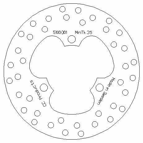 DISC BRAKE REAR TRX450R CC, CROSS-CENTER PRODUCT 5100-301, 43251-HP1-003