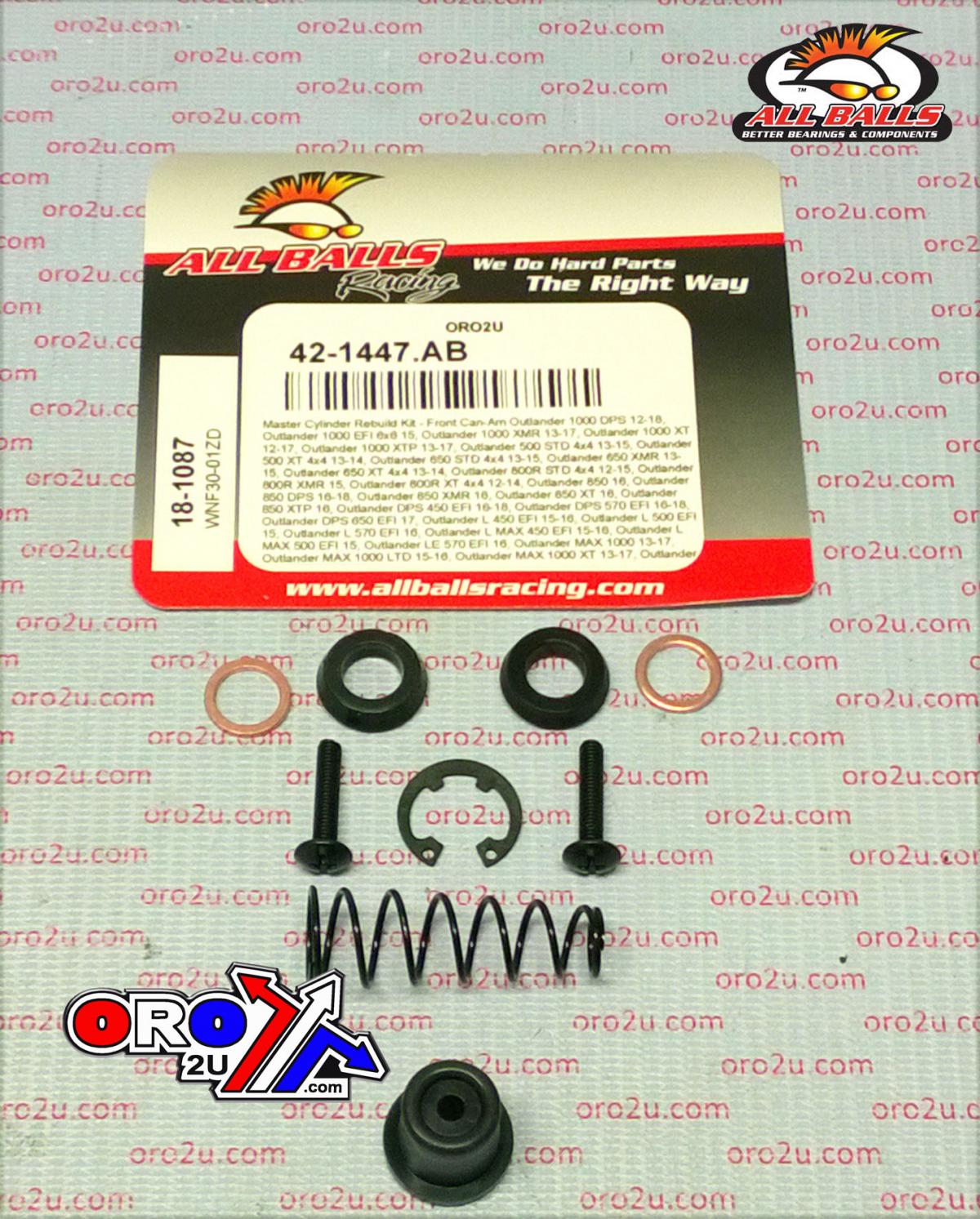 BRAKE MASTER CYL REBUILD KIT ALLBALLS, ALLBALLS 18-1087 CAN-AM OUTLANDER/RENEGADE 13-22 FRONT