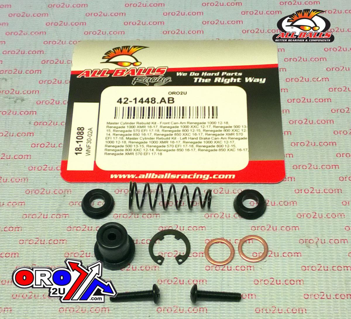 BRAKE MASTER CYL REBUILD KIT ALLBALLS, ALLBALLS 18-1088 CAN-AM RENEGADE/OUTLANDER 12-22 FRONT