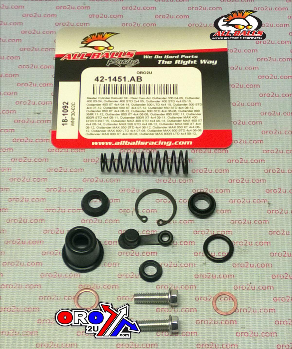 BRAKE MASTER CYL REBUILD KIT ALLBALLS, ALLBALLS 18-1092 CAN-AM OUTLANDER/RENEGADE 07-15 REAR