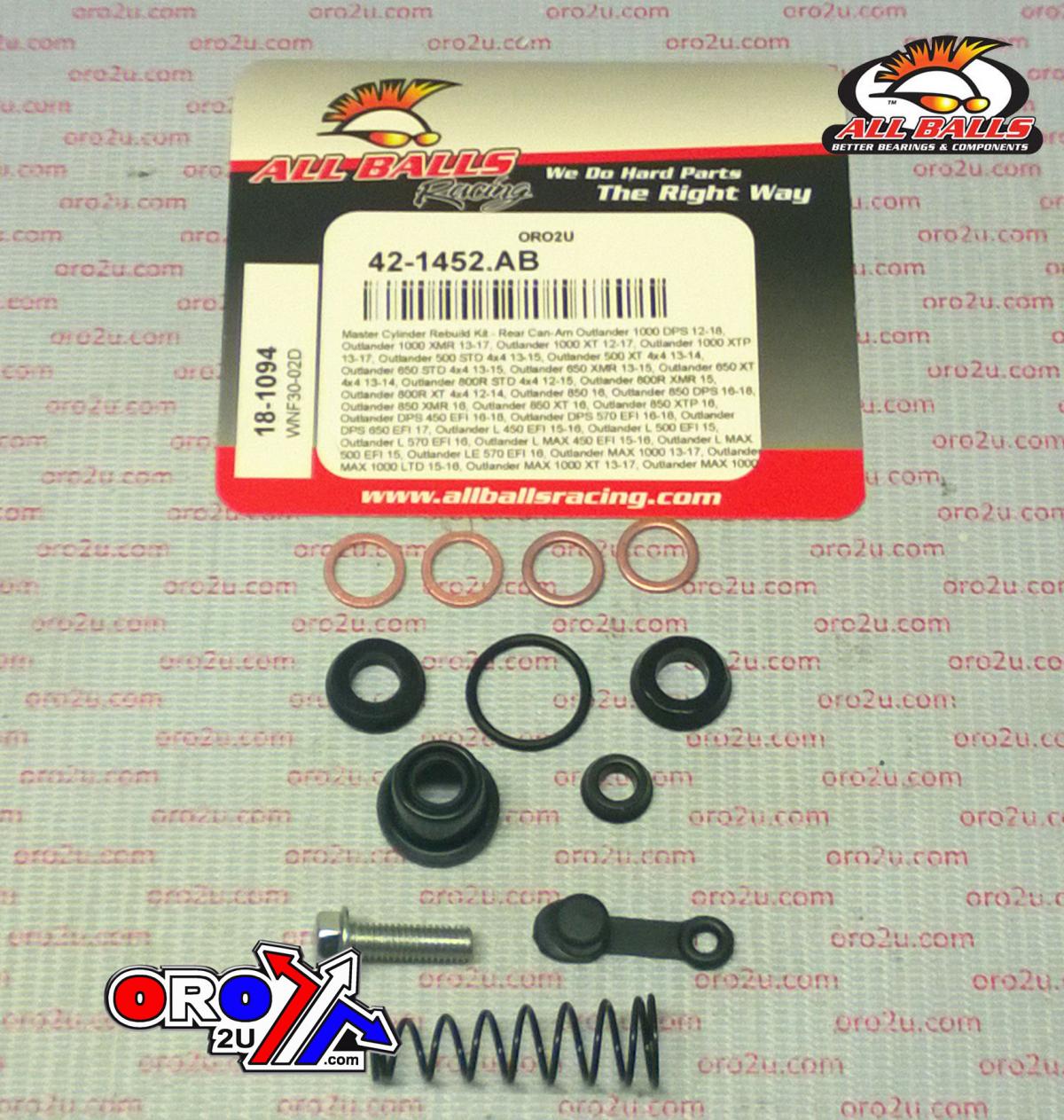 BRAKE MASTER CYL REBUILD KIT ALLBALLS, ALLBALLS 18-1094 CAN-AM OUTLANDER/RENEGADE 12-22 REAR