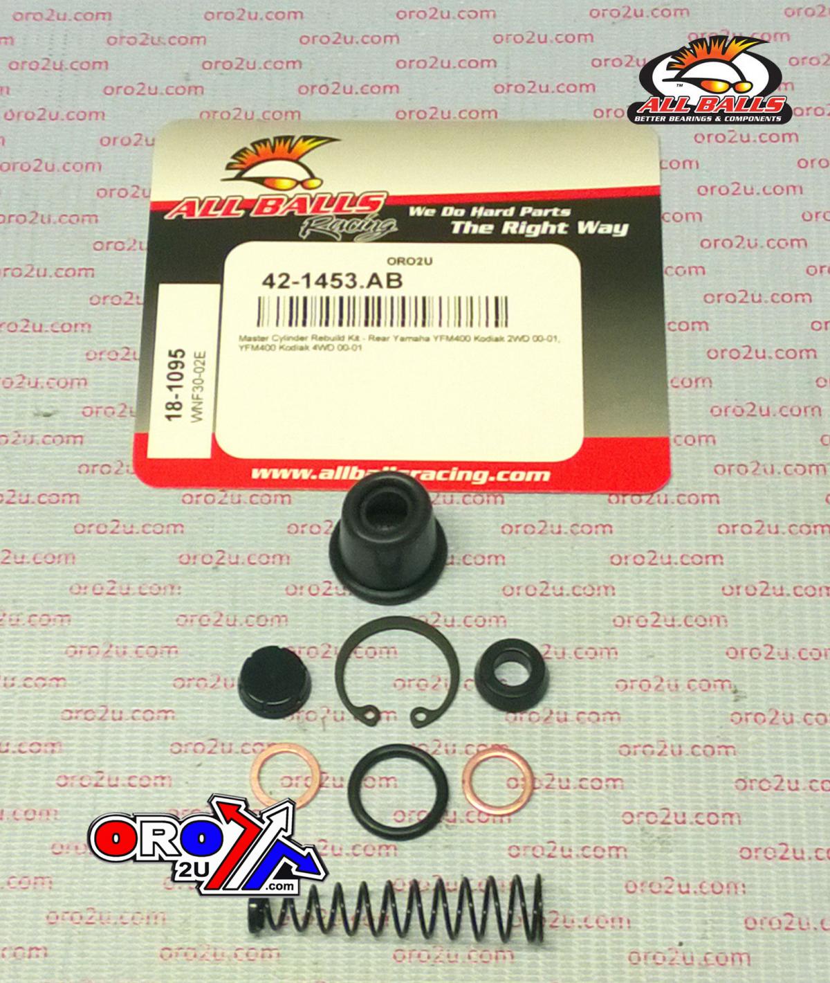 BRAKE MASTER CYL REBUILD KIT ALLBALLS, ALLBALLS 18-1095 YAMAHA YFM400 REAR