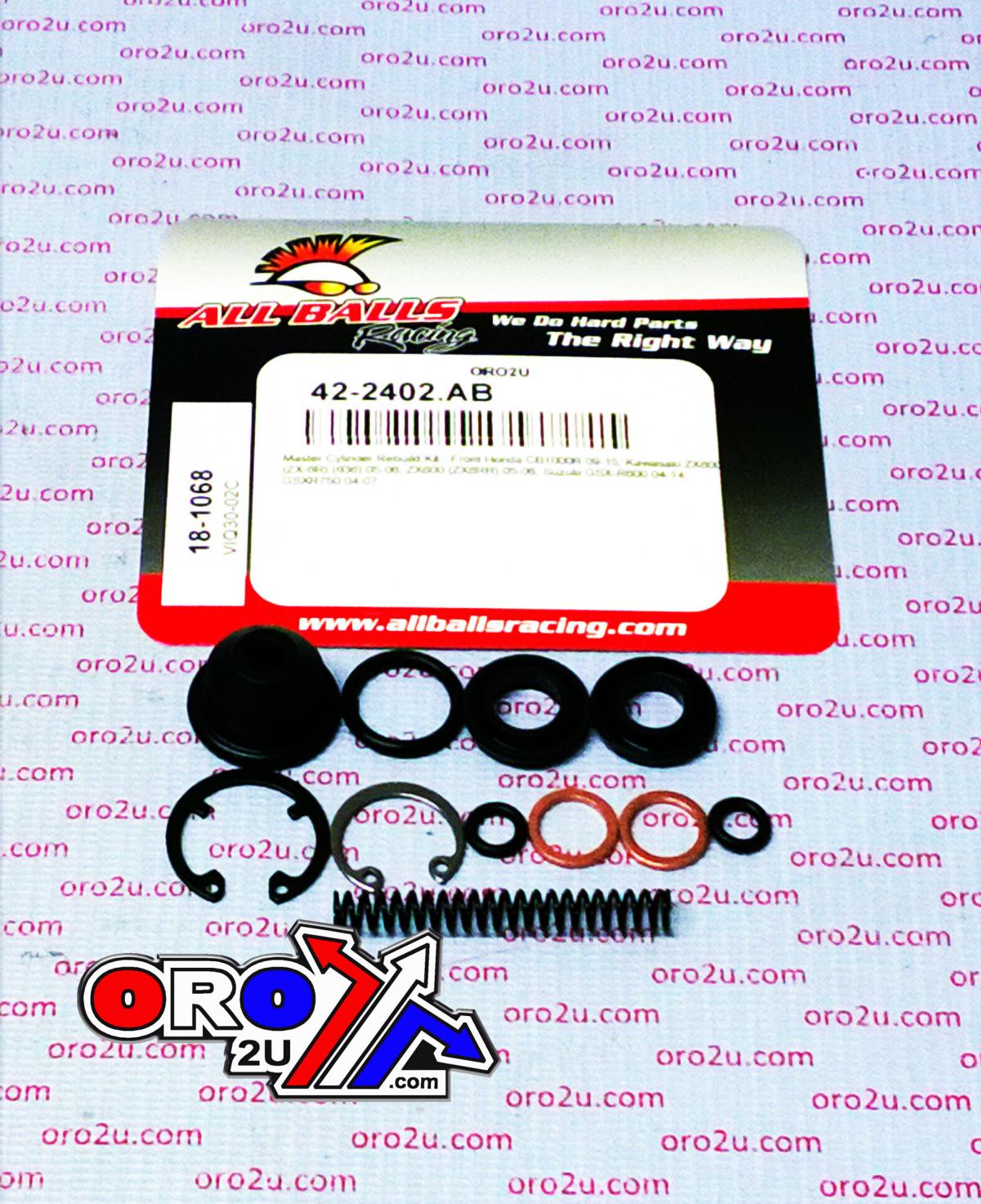 BRAKE MASTER CYL REBUILD KIT ALLBALLS, ALLBALLS 18-1068 HON/KAW/SUZ 04-22 ROAD FRONT