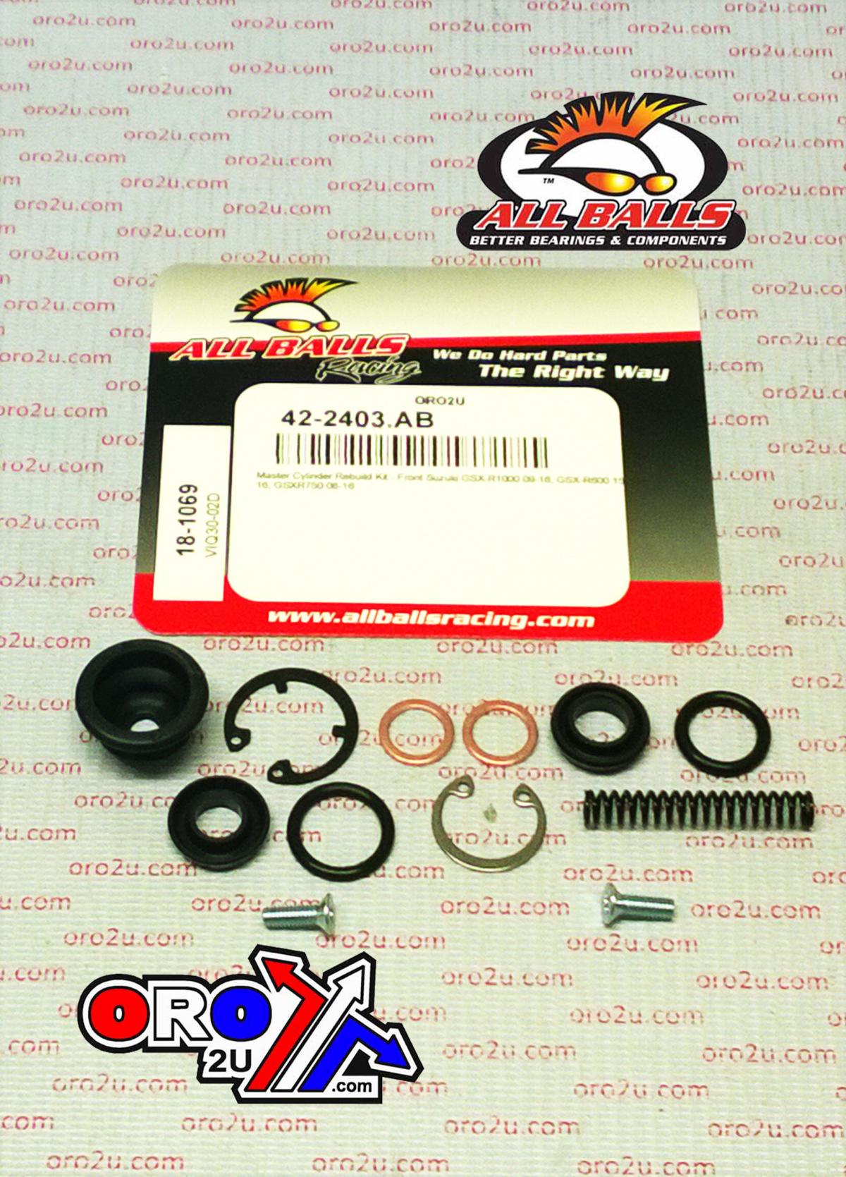 BRAKE MASTER CYL REBUILD KIT ALLBALLS, ALLBALLS 18-1069 SUZUKI GSXR 08-21 ROAD FRONT