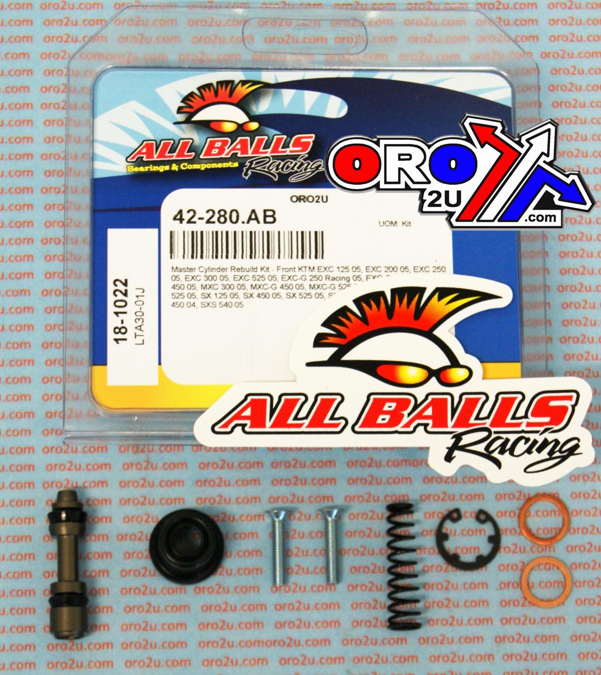 BRAKE MASTER CYL REBUILD KIT ALLBALLS, ALLBALLS 18-1022 HUSABERG/KTM 04-09 FRONT