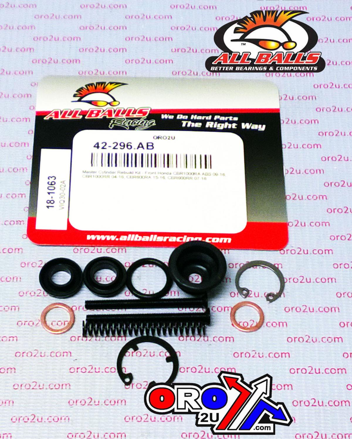 BRAKE MASTER CYL REBUILD KIT ALLBALLS, ALLBALLS 18-1063 HONDA CB/CBR 600/1000 ROAD FRONT