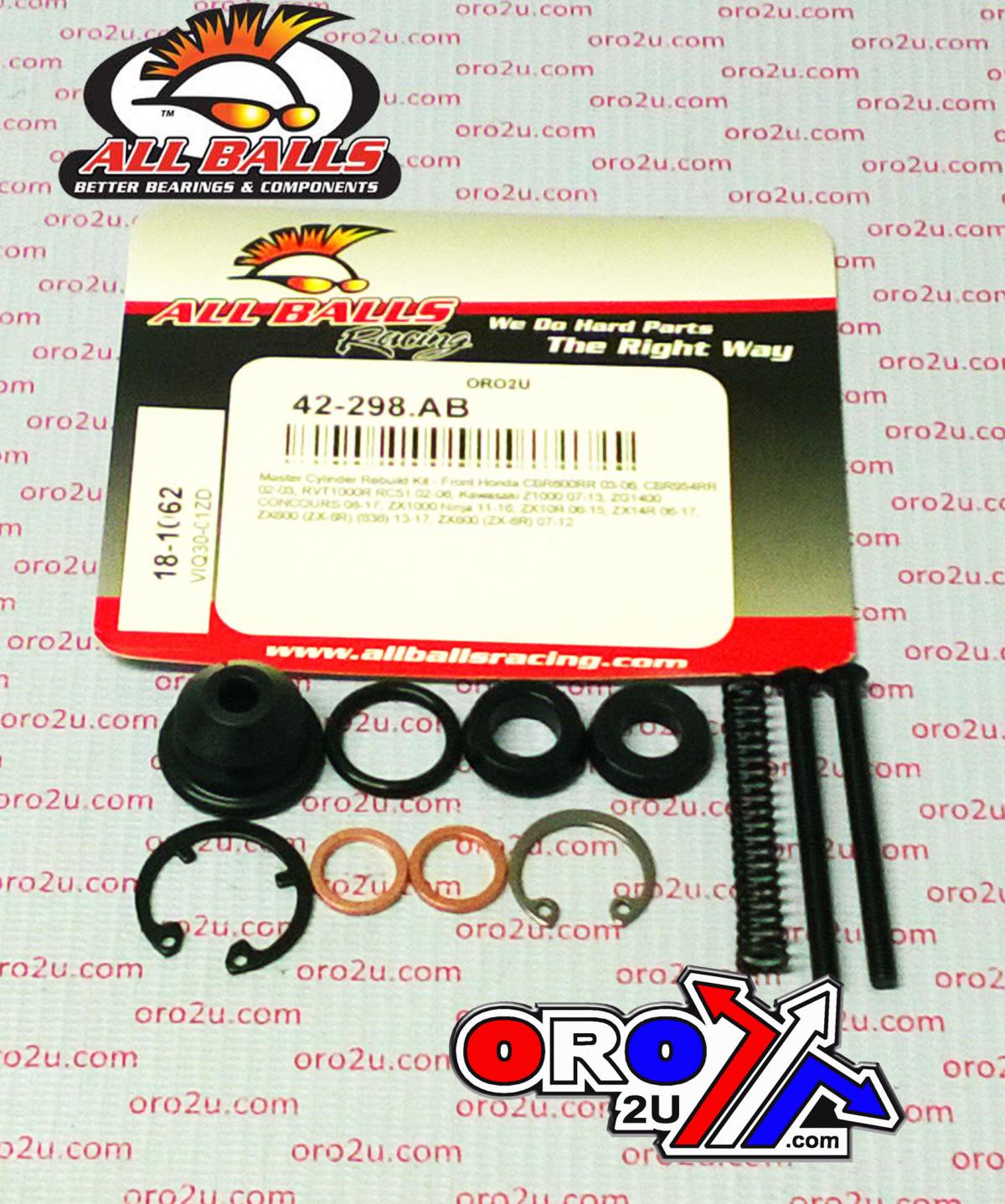 BRAKE MASTER CYL REBUILD KIT ALLBALLS, ALLBALLS 18-1062 HON/KAW ROAD FRONT