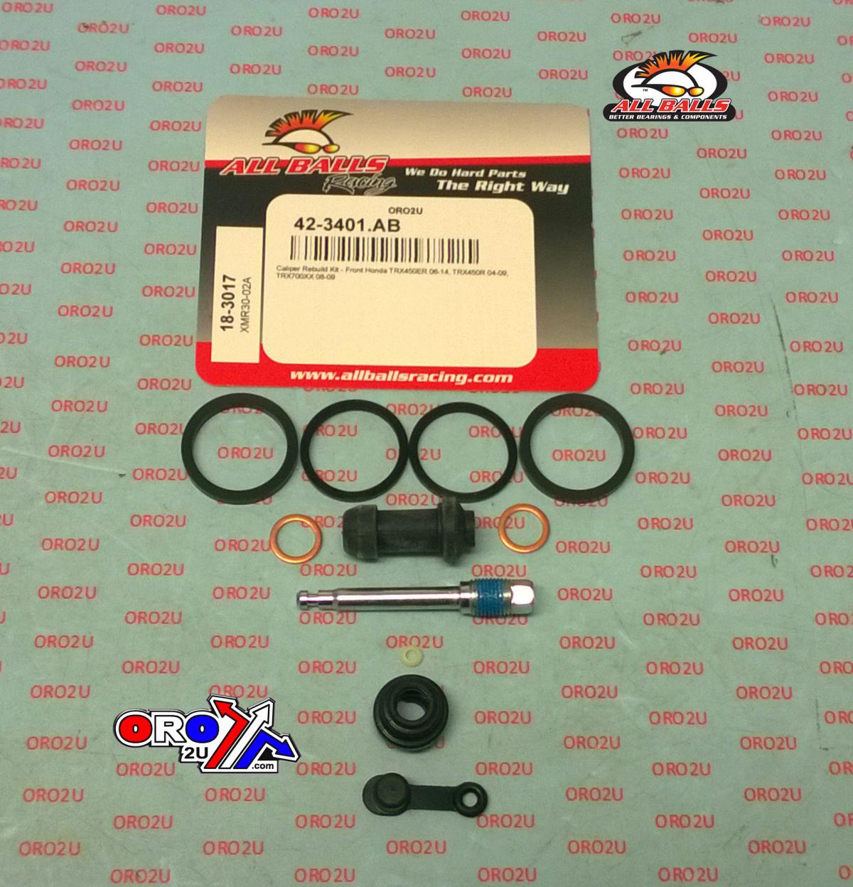 BRAKE CALIPER REBUILD KIT ALLBALLS, ALLBALLS 18-3017 HON CT125/TRX450/700 04-22 FRONT