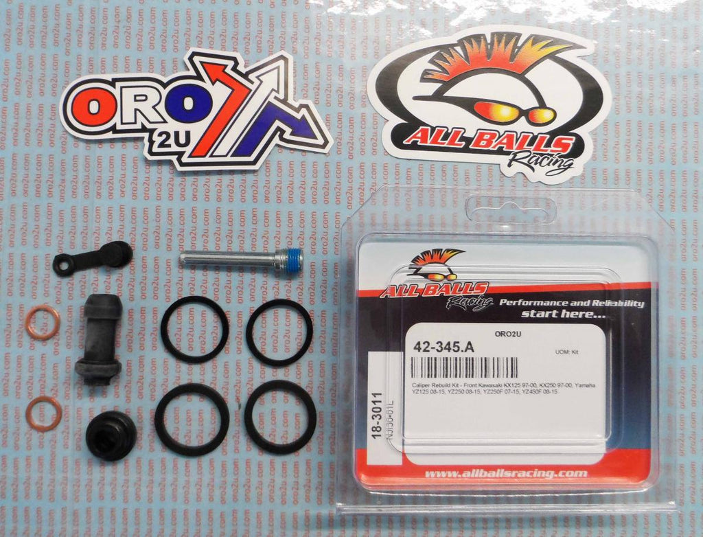 BRAKE CALIPER REBUILD KIT ALLBALLS, ALLBALLS 18-3011 KAW KX/YAM YZ/WR 125/250/450 FRONT