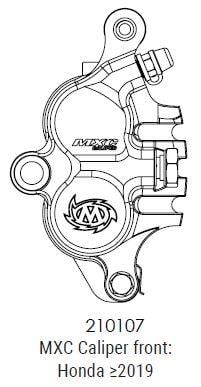 HONDA FRONT RACING CALIPER, MOTOMASTER 210107 MXC, 45150-MKE-A71