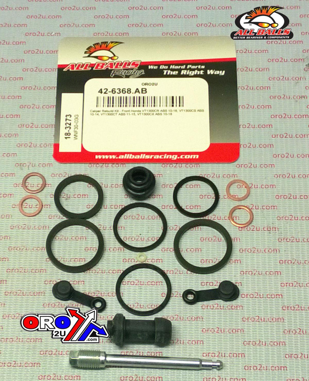 BRAKE CALIPER REBUILD KIT ALLBALLS, ALLBALLS 18-3273 HON VT1300 10-19 FRONT