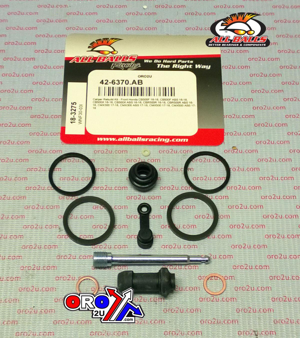 BRAKE CALIPER REBUILD KIT ALLBALLS, ALLBALLS 18-3275 HON CB/CBR/CMX/NC 300-700 16-22 FRONT