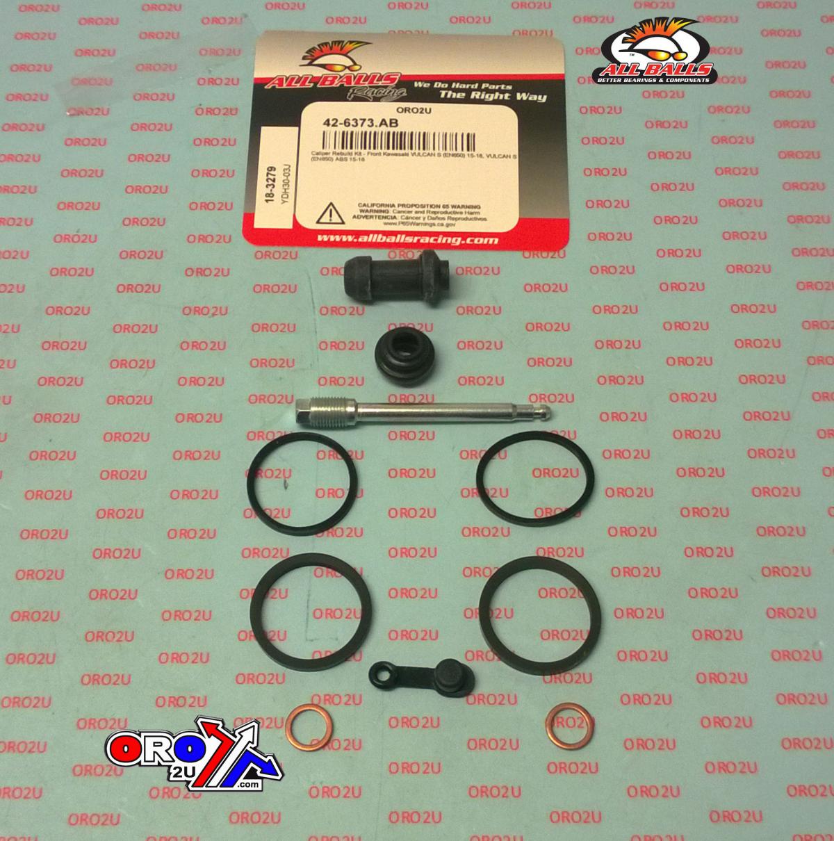 BRAKE CALIPER REBUILD KIT ALLBALLS, ALLBALLS 18-3279 KAW EN650 VULCAN 15-22 FRONT