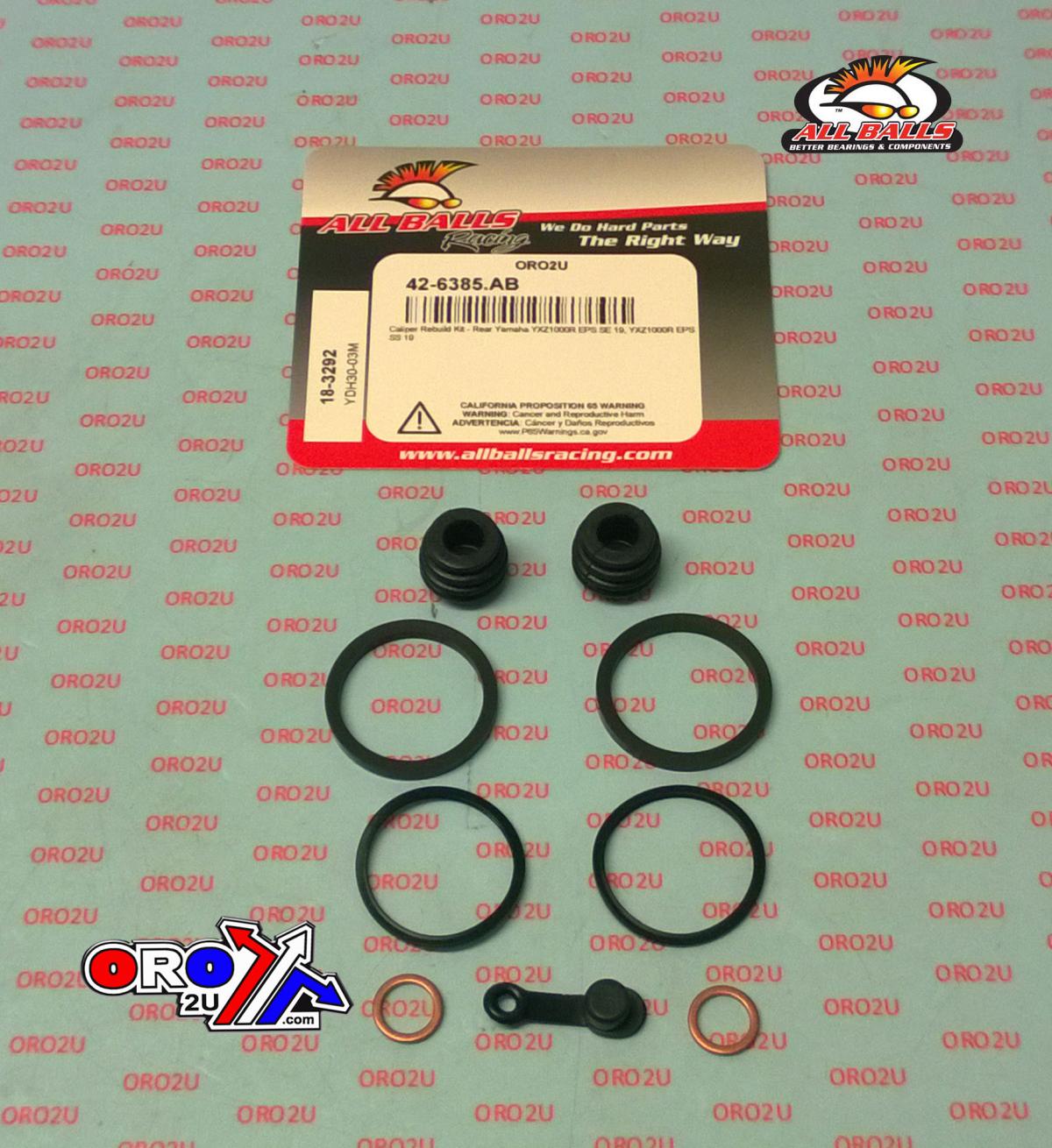 BRAKE CALIPER REBUILD KIT ALLBALLS, ALLBALLS 18-3292 YAM YXZ1000R 19-22 REAR