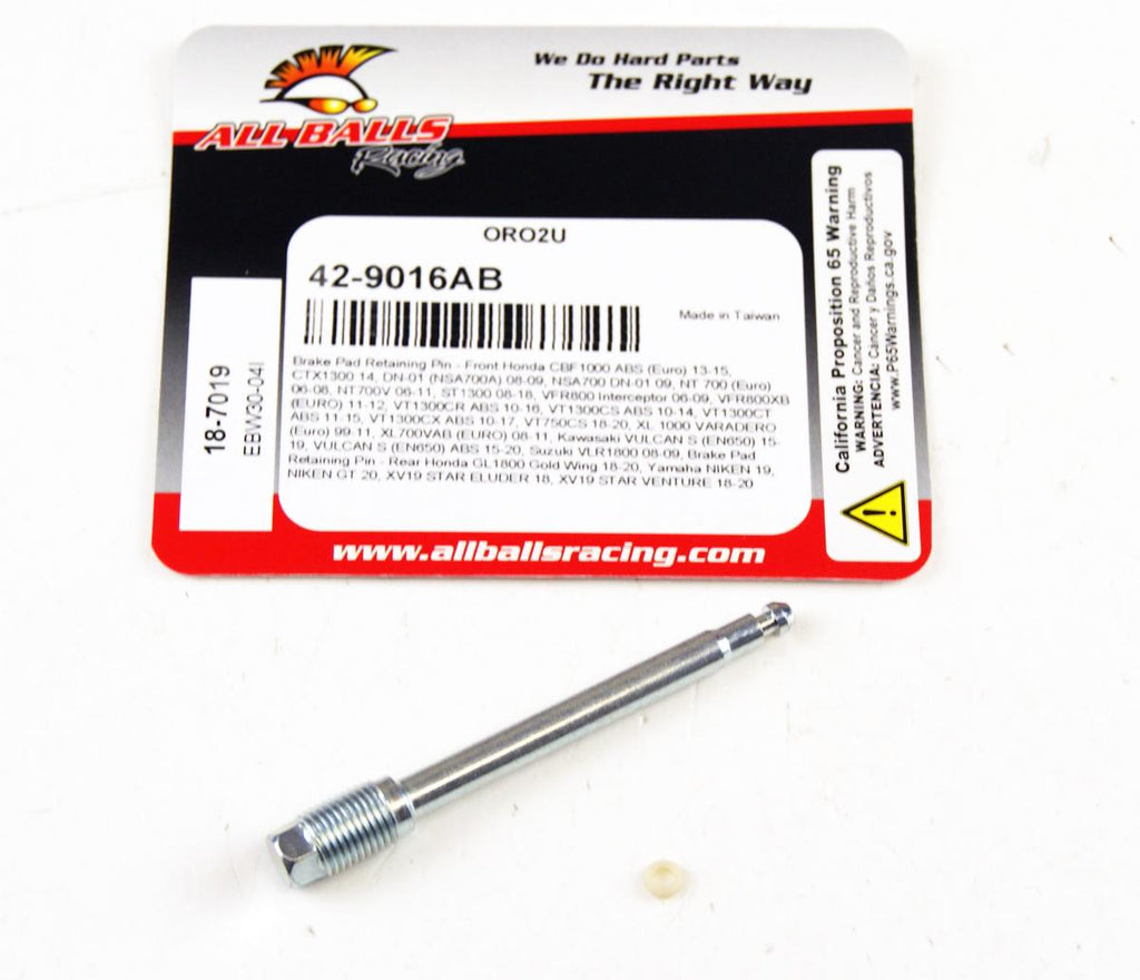 ALLBALLS BRAKE PAD BOLT KIT, ALLBALLS 18-7019 PIN DIA 6.0 HON/KAW/SUZ FRONT/HON/YAM REAR