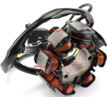 STATOR COIL MAGNETO HONDA, TRX200 A D FourTrax 200 1990-1991, 31120-HF1-000 31120-HF1-004