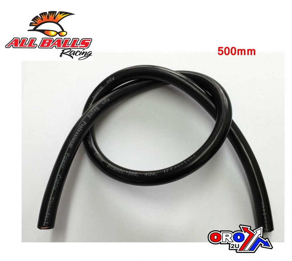 10mm BLACK CABLE 500mm EACH, 25mm2 / 170AMPS