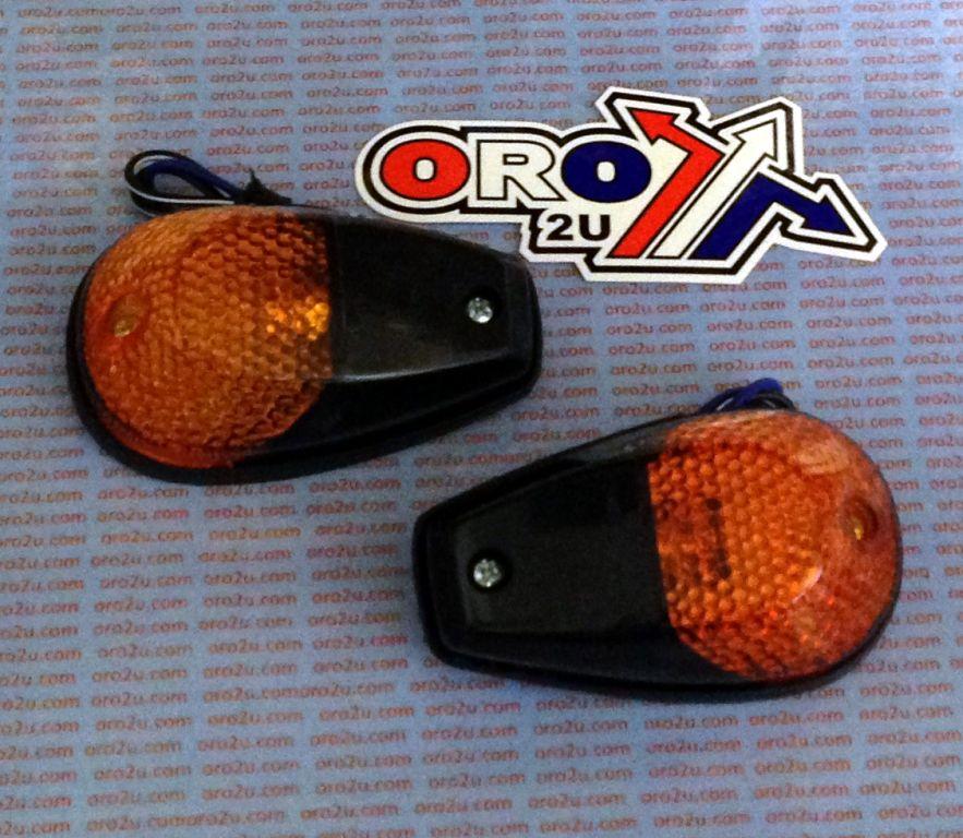 INDICATORS FLUSH BLACK WITH AMBER LENS – PAIR