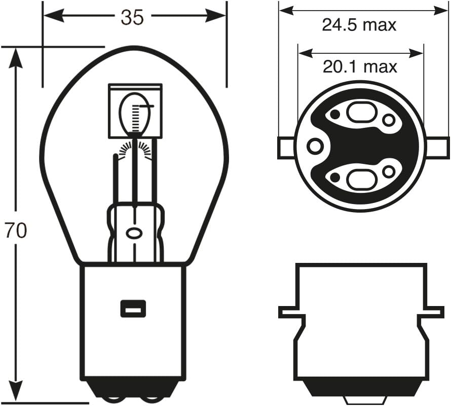 BULB 6V 25W BA20D 20mm P392