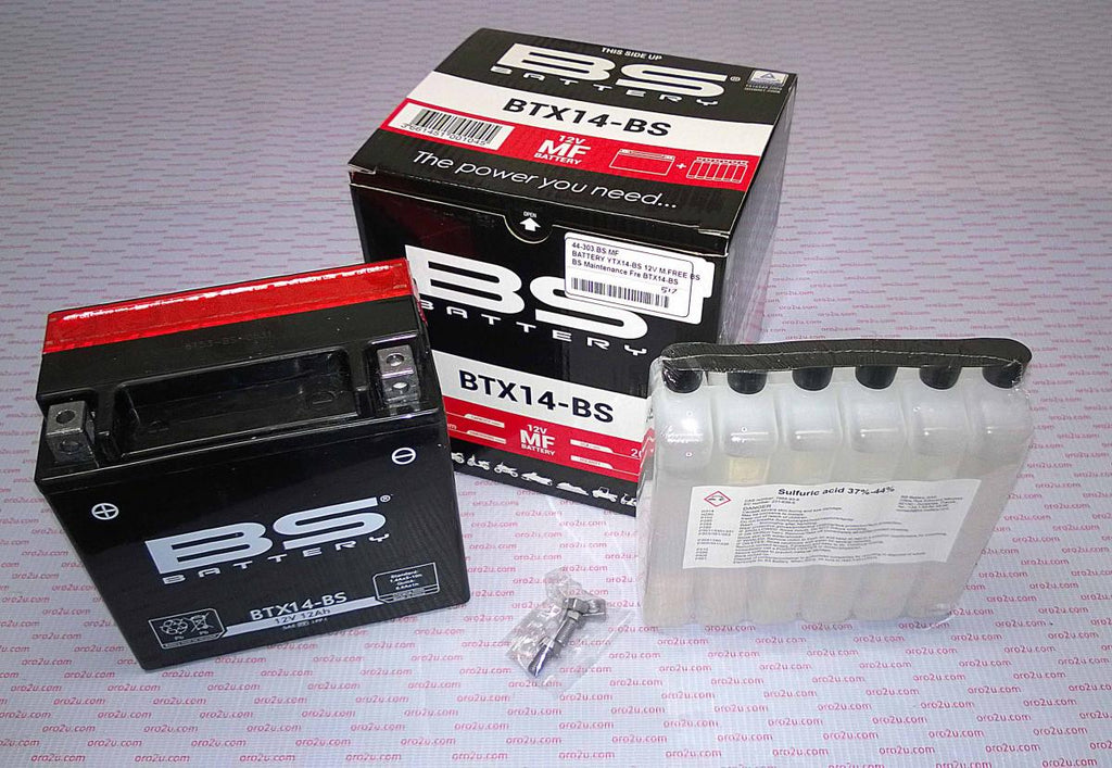 BATTERY YTX14-BS 12V M.FREE BS, BS Maintenance Fre BTX14-BS, 300604, BS-BTX14-BS