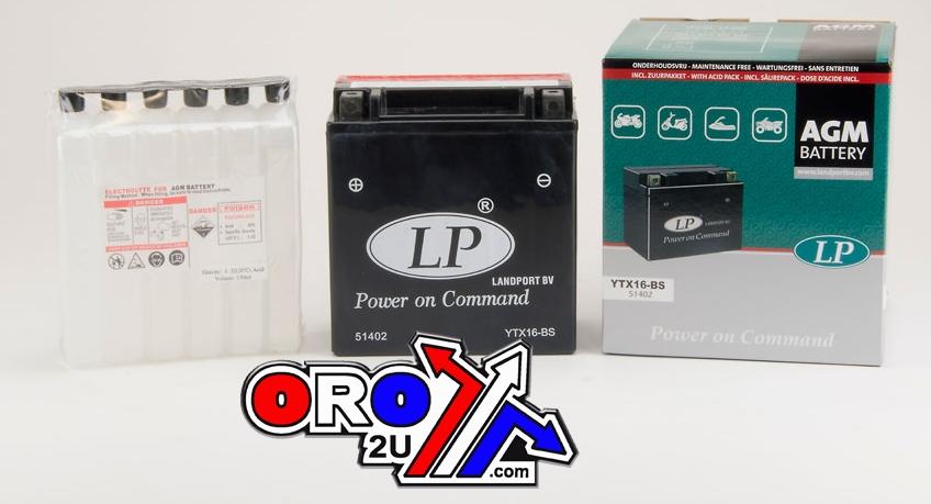 BATTERY LTX16-BS 12V 14Ah MF, LANDPORT Maintenance Free, YTX16-BS AGM