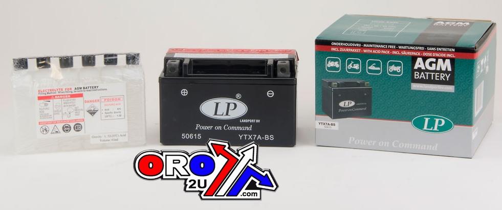 BATTERY LTX7A-BS MAINTEN FREE, LANDPORT 50615 AGM, MB YTX7A-BS, MA LTX7A-BS