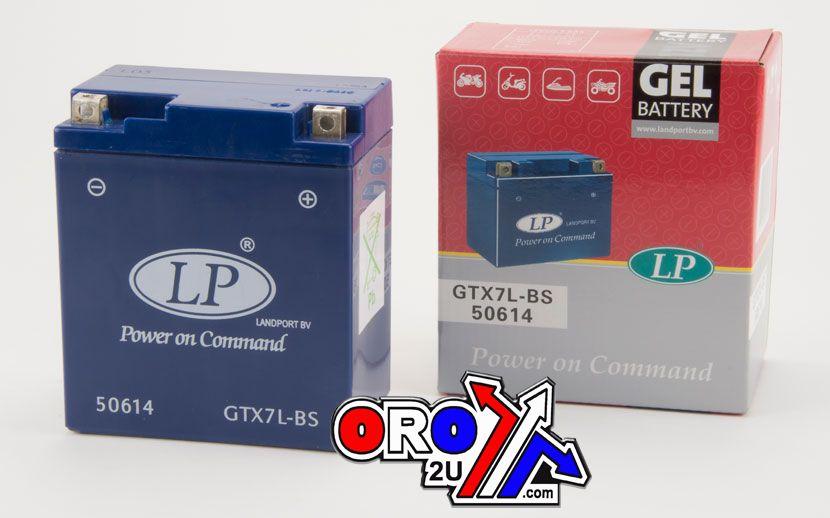 BATTERY LTX7-3 (GTX7L-BS) 12V GEL, LANDPORT 50614, MG LTX7-3, MG GTX7L-BS, YTX7L-BS