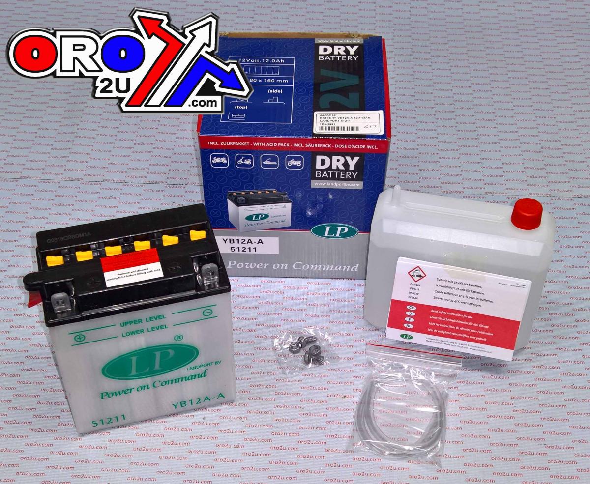 BATTERY LB12A-A 12V 12Ah., LANDPORT 51211 W/ ACID PACK, ROAD, MC MA YB12A-A, MD LB12A-A