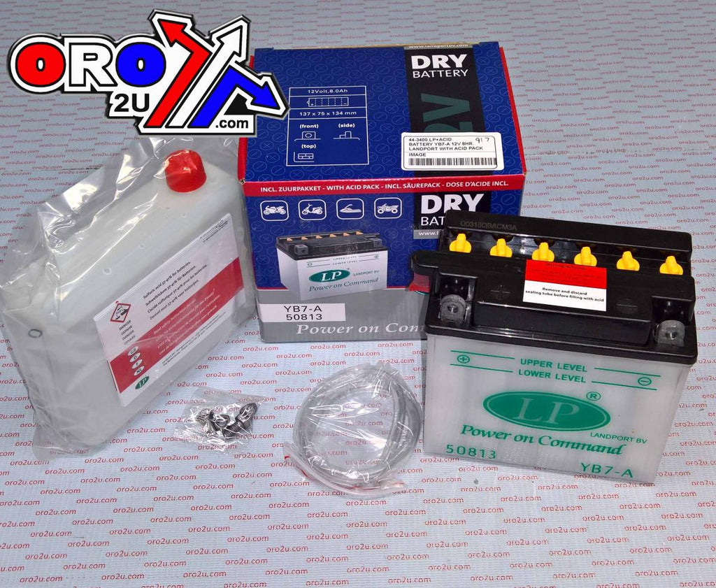 BATTERY LB7-A 12V 8HR., LANDPORT WITH ACID PACK, ROAD, MC MA YB7-A 50813