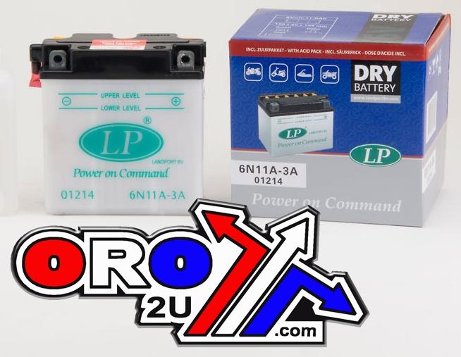 BATTERY 6N11A-3A 6V 11AH, LANDPORT 01214 DRY, ROAD, MC MB 6N11A-3A