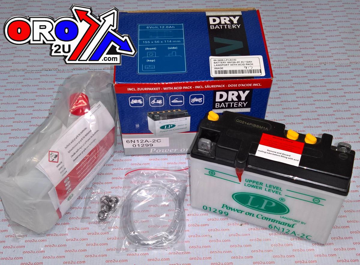 BATTERY 6N12A-2C 6V 12Ah, LANDPORT WITH ACID PACK, ROAD, MC MA 6N12A-2C