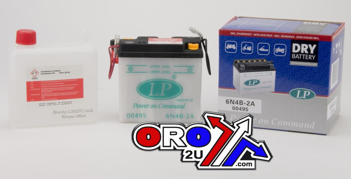 BATTERY 6N4B-2A 6V 4AH, LANDPORT 00495 WITH ADIC PACK, ROAD, MC MA 6N4B-2A