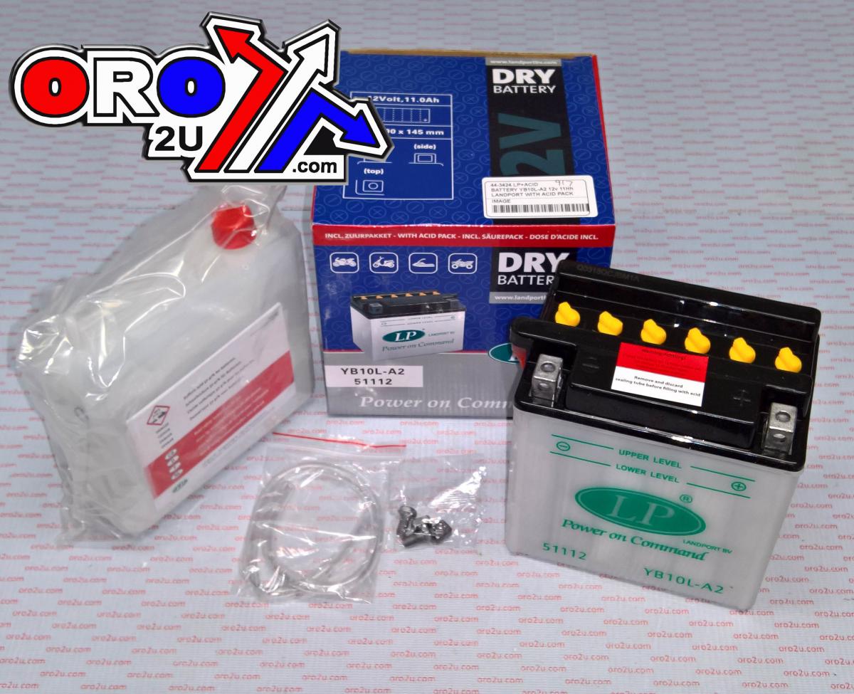 BATTERY YB10L-A2 12v 11Hh, LANDPORT WITH ACID PACK, ROAD, MC MA YB10L-A2, MD LB10L-A2