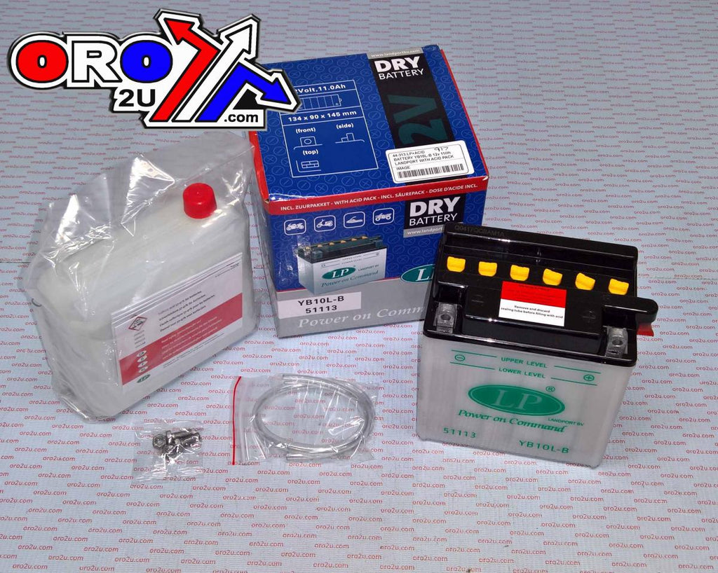 BATTERY LB10L-B2 12v 11Hh, LANDPORT WITH ACID PACK, ROAD, MC MA YB10L-B2 51113