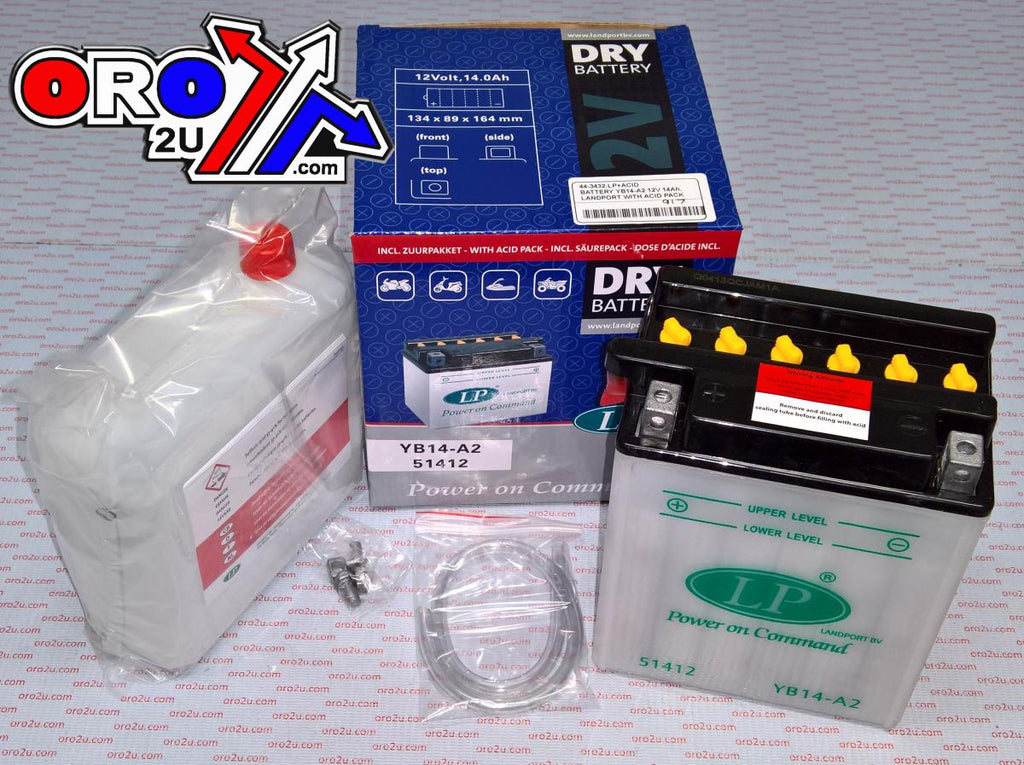 BATTERY LB14-A2 12V 14Ah., LANDPORT WITH ACID PACK, ROAD, MC MA YB14-A2