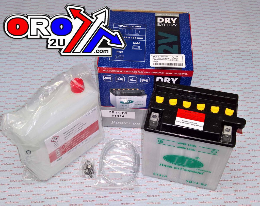 BATTERY LB14-B2 12V 14Ah., LANDPORT WITH ACID PACK, ROAD, MC MA YB14-B2
