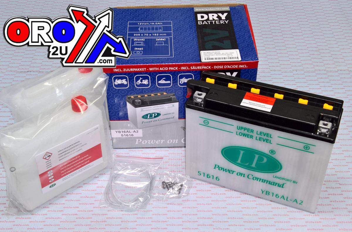 BATTERY LB16AL-A2 12V 16Ah, LANDPORT WITH ACID PACK, ROAD, MC MA YB16AL-A2