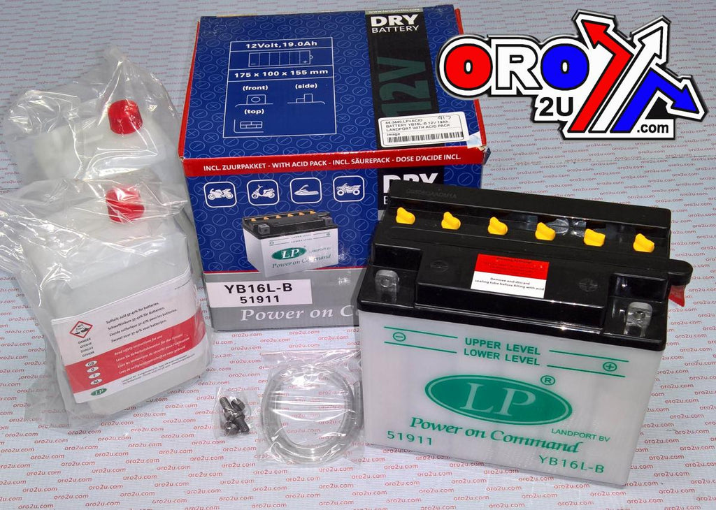 BATTERY LB16L-B 12V 19Ah., LANDPORT WITH ACID PACK, ROAD, MC MA YB16L-B