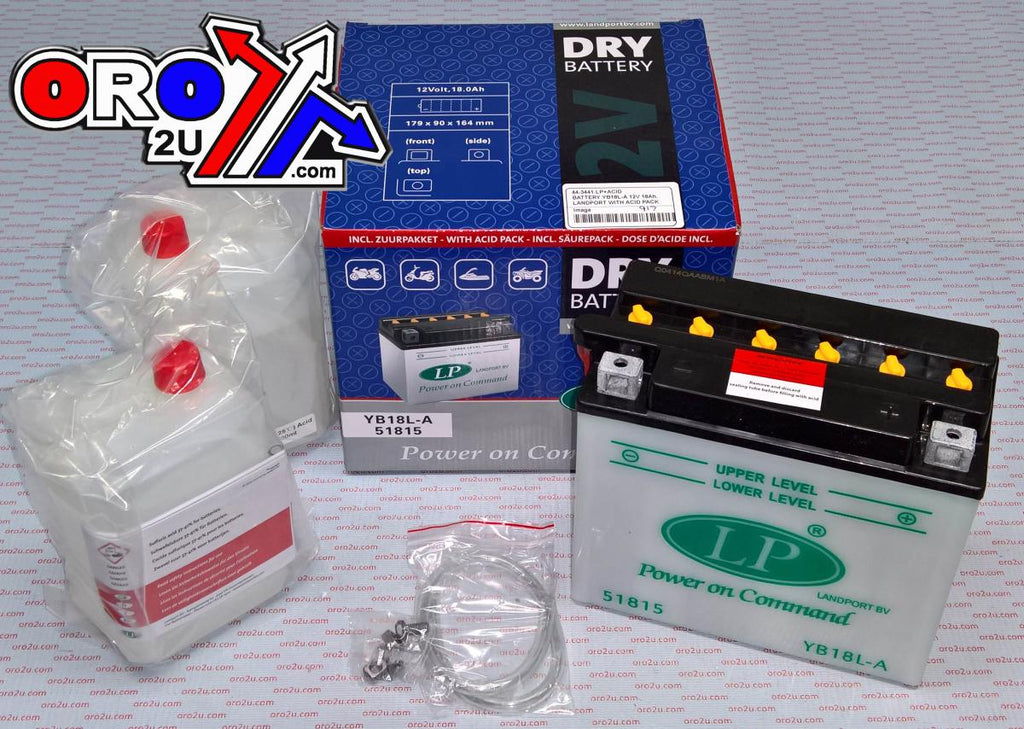 BATTERY YB18L-A 12V 18Ah., LANDPORT WITH ACID PACK, ROAD, MC MA YB18L-A, MD LB18L-A