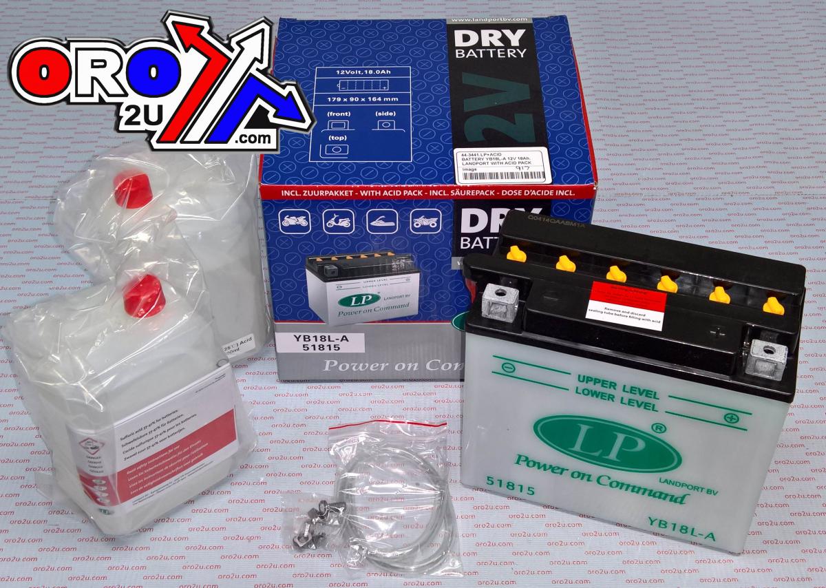 BATTERY YB18L-A 12V 18Ah., LANDPORT WITH ACID PACK, ROAD, MC MA YB18L-A, MD LB18L-A