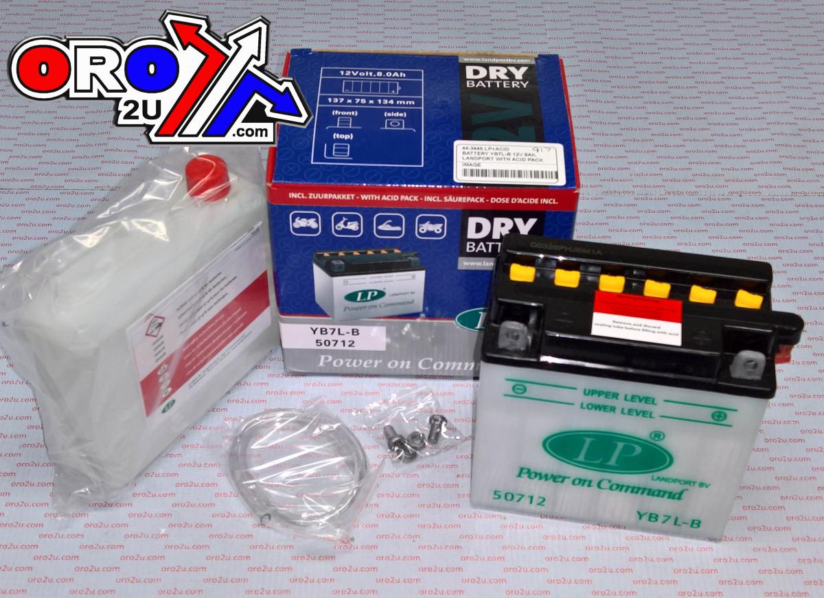 BATTERY LB7L-B 12V 8Ah., LANDPORT WITH ACID PACK, ROAD, MA YB7L-B