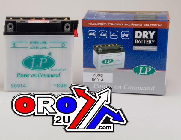 BATTERY YB9B 12V 9Ah. DRY, LANDPORT 50914, MB 12N9-4B-1
