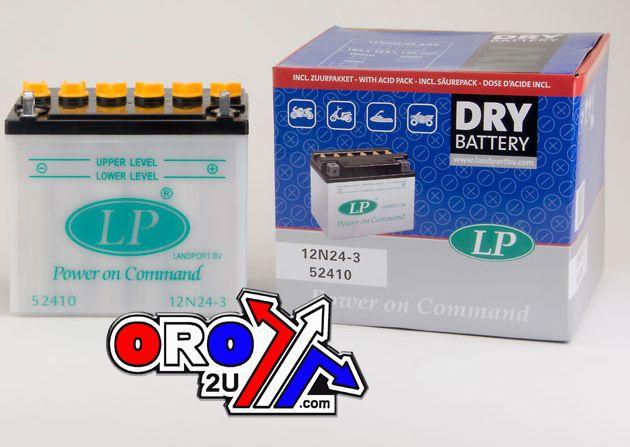 BATTERY 12N24-3 12V 24Ah. DRY, LANDPORT 52410, MB 12N24-3