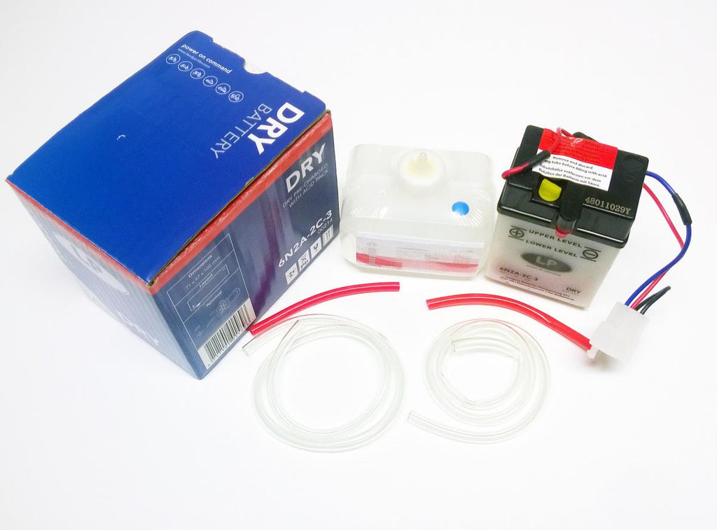 BATTERY 6N2A-2C-3 6V 2Ah WITH ACID, LANDPORT 00214 DRY, ROAD, MC MA 6N2A-2C-3