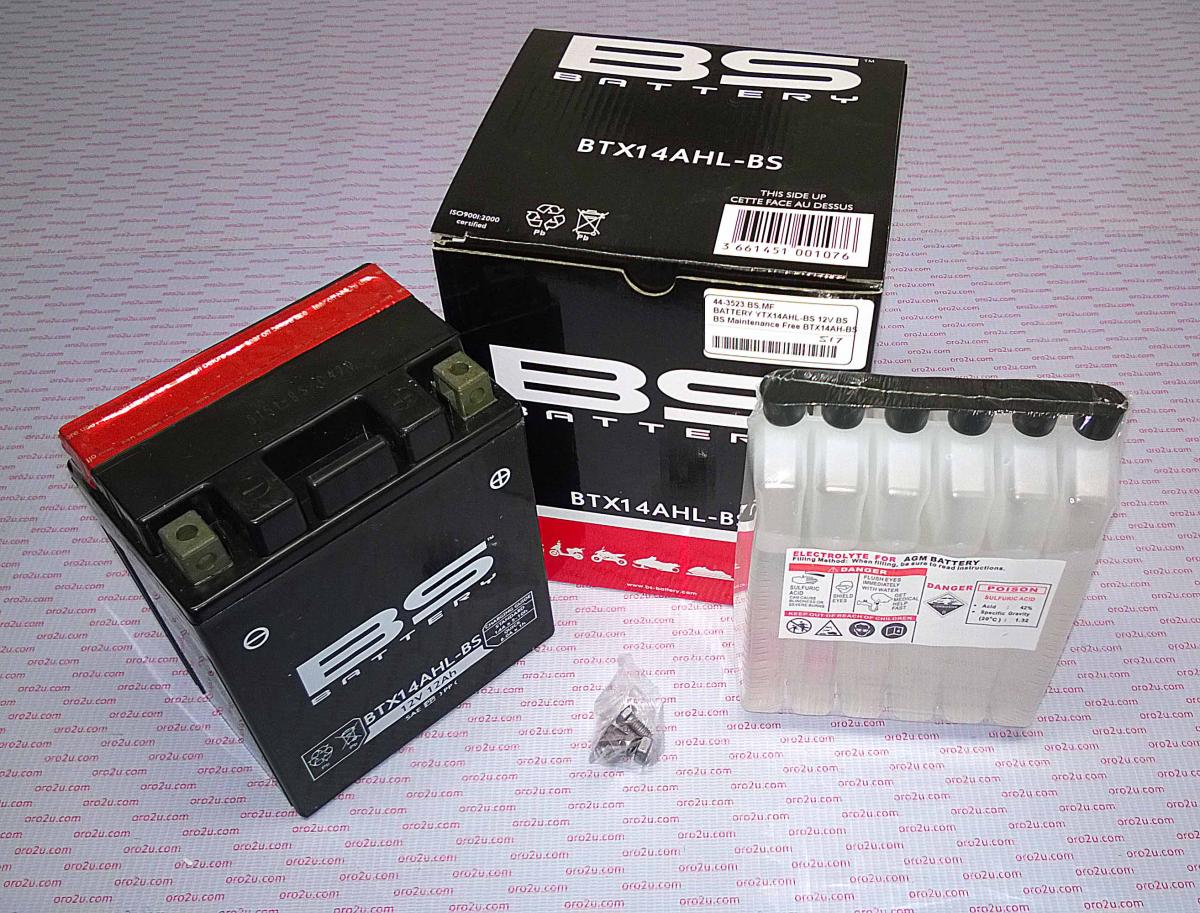 BATTERY YTX14AHL-BS 12V BS, BS Maintenance Free BTX14AH-BS, 300607, BS-BTX14AHL-BS