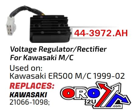 REGULATOR Kawasaki ER500 99-12, ARROWHEAD 230-58147 AKI6038 AKI6038, 21066-1098, ROAD