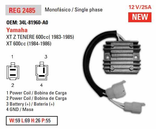 REGULATOR Yamaha XT600 1984-89, AYA6060, 34L-81960-A0-00