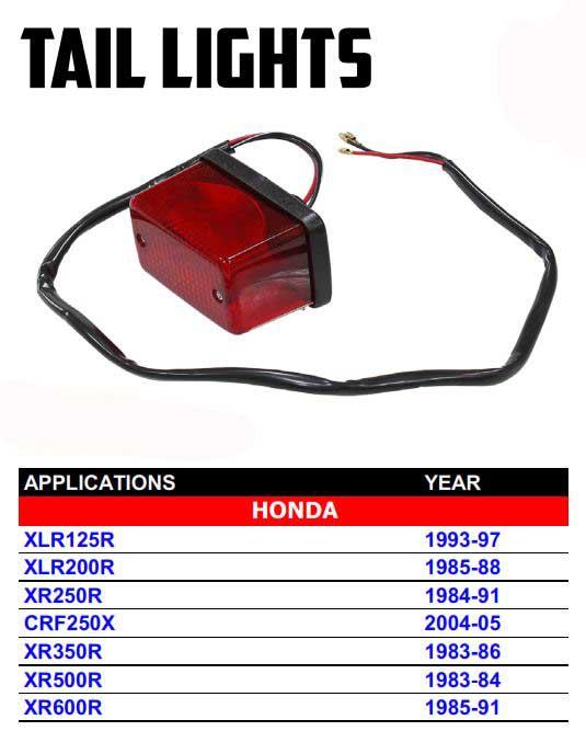 TAIL LIGHT ASSY. HONDA STYLE MX-01550, 33701-KF0-652
