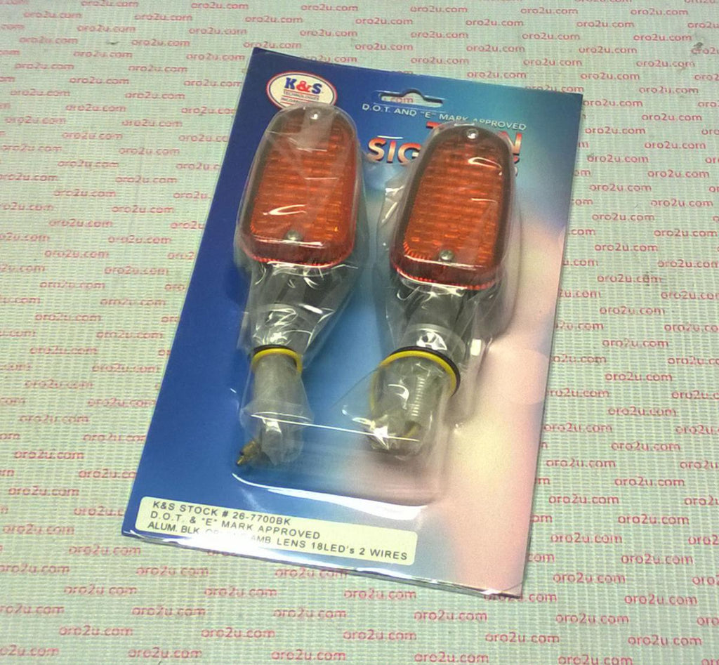 INDICATORS ALUMINUM BLACK SET/2, AMBER LENS, LED UNIVERSAL E MARKED, 2 WIRE, 26-7700BK