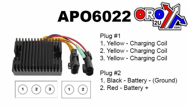 REGULATOR POLARIS 4012192, APO6022, Polaris ATV, UTV 9-14, Ranger 400cc de 2010 a 2014 Scrambler 4x4 500cc de 2010 a 2012 Sportsman Forest 500cc de 2011 a 2013
